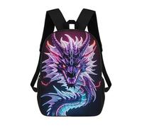 sinyumoney Impression 3D Neon Purple Dragon Sacs À Dos Scolaires Pour Enfants De 17 Pouces, Sacs À Livres Pour Garçons, Grand Sac À Dos De Voyage, Sacs À Dos De Jour