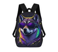 sinyumoney Impression 3D Neon Wolf Sunglasses Art -1 Sacs À Dos Scolaires Pour Enfants, Cartables Pour Garçons, Grand Sac À Dos De Voyage, Sacs À Dos De Jour 17inch