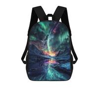 sinyumoney Impression 3D Nordic Aurora Borealis Sacs À Dos Scolaires Pour Enfants De 17 Pouces, Sacs À Livres Pour Garçons, Grand Sac À Dos De Voyage, Sacs À Dos De Jour