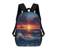 sinyumoney Impression 3D Ocean Sunset Sacs À Dos Scolaires Pour Enfants, Cartables Pour Garçons, Grand Sac À Dos De Voyage, Sacs À Dos De Jour 17inch