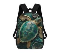 sinyumoney Impression 3D Oceanic Serenity Artistic Turtle Sculpture Sacs À Dos Scolaires Pour Enfants, Cartables Pour Garçons, Grand Sac À Dos De Voyage, Sacs À Dos De Jour 17inch