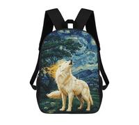 sinyumoney Impression 3D Okami Howling at Starry Night Sacs À Dos Scolaires Pour Enfants, Cartables Pour Garçons, Grand Sac À Dos De Voyage, Sacs À Dos De Jour 17inch