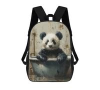 sinyumoney Impression 3D Panda in A Bathtub Sacs À Dos Scolaires Pour Enfants, Cartables Pour Garçons, Grand Sac À Dos De Voyage, Sacs À Dos De Jour 17inch