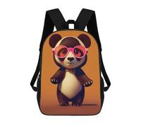 sinyumoney Impression 3D Panda with Pink Glasses Sacs À Dos Scolaires Pour Enfants, Cartables Pour Garçons, Grand Sac À Dos De Voyage, Sacs À Dos De Jour 17inch
