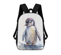 sinyumoney Impression 3D Penguin Watercolor Art Sacs À Dos Scolaires Pour Enfants, Cartables Pour Garçons, Grand Sac À Dos De Voyage, Sacs À Dos De Jour 17inch
