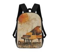 sinyumoney Impression 3D Piano Abstract Melancholy Sacs À Dos Scolaires Pour Enfants, Cartables Pour Garçons, Grand Sac À Dos De Voyage, Sacs À Dos De Jour 17inch