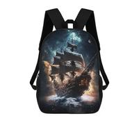 sinyumoney Impression 3D Pirate Ship In Space Sacs À Dos Scolaires Pour Enfants, Cartables Pour Garçons, Grand Sac À Dos De Voyage, Sacs À Dos De Jour 17inch