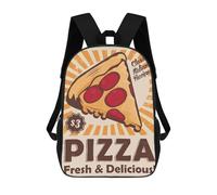 sinyumoney Impression 3D Pizza Vintage Sacs À Dos Scolaires Pour Enfants, Cartables Pour Garçons, Grand Sac À Dos De Voyage, Sacs À Dos De Jour 17inch