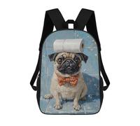 sinyumoney Impression 3D Pug in Bathroom with Toilet Paper Sacs À Dos Scolaires Pour Enfants De 17 Pouces, Sacs À Livres Pour Garçons, Grand Sac À Dos De Voyage, Sacs À Dos De Jour