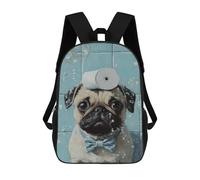 sinyumoney Impression 3D Pug in Bathtub with Toilet Paper Sacs À Dos Scolaires Pour Enfants De 17 Pouces, Sacs À Livres Pour Garçons, Grand Sac À Dos De Voyage, Sacs À Dos De Jour