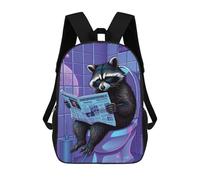sinyumoney Impression 3D Raccoon Reading on Toilet Sacs À Dos Scolaires Pour Enfants, Cartables Pour Garçons, Grand Sac À Dos De Voyage, Sacs À Dos De Jour 17inch