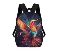 sinyumoney Impression 3D Rainbow Hummingbird in Flight Sacs À Dos Scolaires Pour Enfants, Cartables Pour Garçons, Grand Sac À Dos De Voyage, Sacs À Dos De Jour 17inch