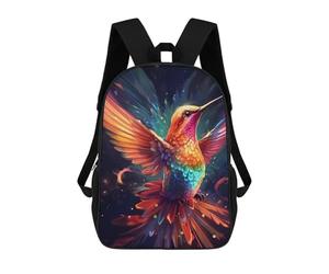 sinyumoney Impression 3D Rainbow Hummingbird in Flight Sacs À Dos Scolaires Pour Enfants, Cartables Pour Garçons, Grand Sac À Dos De Voyage, Sacs À Dos De Jour 17inch