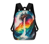 sinyumoney Impression 3D Rainbow Mountain Falls Sacs À Dos Scolaires Pour Enfants, Cartables Pour Garçons, Grand Sac À Dos De Voyage, Sacs À Dos De Jour 17inch