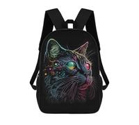 sinyumoney Impression 3D Retro Abstract Cat Art Sacs À Dos Scolaires Pour Enfants, Cartables Pour Garçons, Grand Sac À Dos De Voyage, Sacs À Dos De Jour 17inch