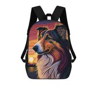sinyumoney Impression 3D Rough Collie Style 4 Sacs À Dos Scolaires Pour Enfants, Cartables Pour Garçons, Grand Sac À Dos De Voyage, Sacs À Dos De Jour 17inch