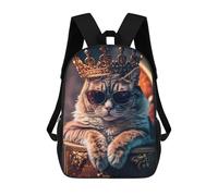 sinyumoney Impression 3D Royal Cat Majesty Sacs À Dos Scolaires Pour Enfants, Cartables Pour Garçons, Grand Sac À Dos De Voyage, Sacs À Dos De Jour 17inch