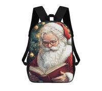 sinyumoney Impression 3D Santa Claus Reading Christmas Funny Sacs À Dos Scolaires Pour Enfants, Cartables Pour Garçons, Grand Sac À Dos De Voyage, Sacs À Dos De Jour 17inch