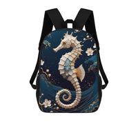 sinyumoney Impression 3D Seahorse Kintsugi Art Sacs À Dos Scolaires Pour Enfants, Cartables Pour Garçons, Grand Sac À Dos De Voyage, Sacs À Dos De Jour 17inch
