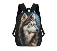sinyumoney Impression 3D Siberian Husky with Blue Eyes Sacs À Dos Scolaires Pour Enfants, Cartables Pour Garçons, Grand Sac À Dos De Voyage, Sacs À Dos De Jour 17inch