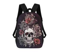 sinyumoney Impression 3D Skull with Crow Filigree Sacs À Dos Scolaires Pour Enfants, Cartables Pour Garçons, Grand Sac À Dos De Voyage, Sacs À Dos De Jour 17inch