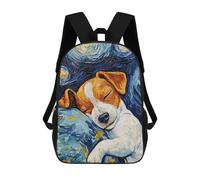 sinyumoney Impression 3D Sleeping Jack Russel Terrier Starry Night Sacs À Dos Scolaires Pour Enfants, Cartables Pour Garçons, Grand Sac À Dos De Voyage, Sacs À Dos De Jour 17inch