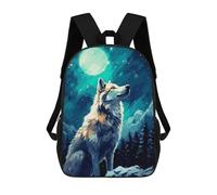 sinyumoney Impression 3D Snow Wolf Alaska Pixel Art Sacs À Dos Scolaires Pour Enfants, Cartables Pour Garçons, Grand Sac À Dos De Voyage, Sacs À Dos De Jour 17inch