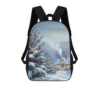 sinyumoney Impression 3D Snowy Christmas Cottage Sacs À Dos Scolaires Pour Enfants, Cartables Pour Garçons, Grand Sac À Dos De Voyage, Sacs À Dos De Jour 17inch