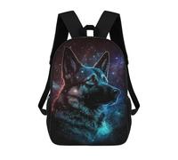 sinyumoney Impression 3D Space Wolf Art Print Sacs À Dos Scolaires Pour Enfants De 17 Pouces, Sacs À Livres Pour Garçons, Grand Sac À Dos De Voyage, Sacs À Dos De Jour
