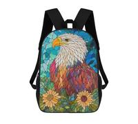 sinyumoney Impression 3D Stained Glass Eagle Sacs À Dos Scolaires Pour Enfants, Cartables Pour Garçons, Grand Sac À Dos De Voyage, Sacs À Dos De Jour 17inch