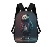 sinyumoney Impression 3D Stylish Panda Streetwear Sacs À Dos Scolaires Pour Enfants, Cartables Pour Garçons, Grand Sac À Dos De Voyage, Sacs À Dos De Jour 17inch