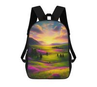 sinyumoney Impression 3D Sunset Over Rolling Hills Sacs À Dos Scolaires Pour Enfants, Cartables Pour Garçons, Grand Sac À Dos De Voyage, Sacs À Dos De Jour 17inch