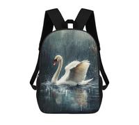 sinyumoney Impression 3D Swan in The Rain Sacs À Dos Scolaires Pour Enfants, Cartables Pour Garçons, Grand Sac À Dos De Voyage, Sacs À Dos De Jour 17inch