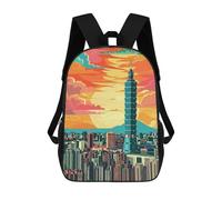 sinyumoney Impression 3D Taipei Taiwan City Sacs À Dos Scolaires Pour Enfants, Cartables Pour Garçons, Grand Sac À Dos De Voyage, Sacs À Dos De Jour 17inch