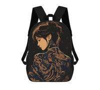 sinyumoney Impression 3D Tattooed Woman with Dragon Design Sacs À Dos Scolaires Pour Enfants, Cartables Pour Garçons, Grand Sac À Dos De Voyage, Sacs À Dos De Jour 17inch