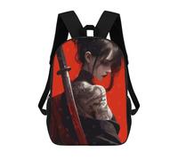 sinyumoney Impression 3D Tattooed Woman with Katana on Red Sacs À Dos Scolaires Pour Enfants, Cartables Pour Garçons, Grand Sac À Dos De Voyage, Sacs À Dos De Jour 17inch