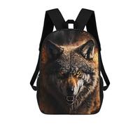 sinyumoney Impression 3D The Wolf Portrait Sacs À Dos Scolaires Pour Enfants De 17 Pouces, Sacs À Livres Pour Garçons, Grand Sac À Dos De Voyage, Sacs À Dos De Jour