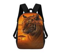 sinyumoney Impression 3D Tiger Portrait with African Landscape Sacs À Dos Scolaires Pour Enfants, Cartables Pour Garçons, Grand Sac À Dos De Voyage, Sacs À Dos De Jour 17inch