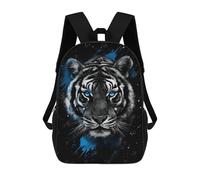 sinyumoney Impression 3D Tiger Portrait with Blue Accents Sacs À Dos Scolaires Pour Enfants, Cartables Pour Garçons, Grand Sac À Dos De Voyage, Sacs À Dos De Jour 17inch