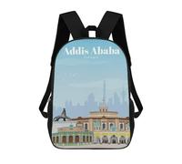 sinyumoney Impression 3D Travel to Addis Ababa Sacs À Dos Scolaires Pour Enfants, Cartables Pour Garçons, Grand Sac À Dos De Voyage, Sacs À Dos De Jour 17inch