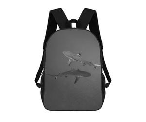 sinyumoney Impression 3D Two Sharks Swimming in The Ocean Sacs À Dos Scolaires Pour Enfants De 17 Pouces, Sacs À Livres Pour Garçons, Grand Sac À Dos De Voyage, Sacs À Dos De Jour