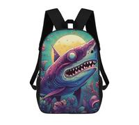 sinyumoney Impression 3D Underwater Fantasy Bioluminescent Shark Sacs À Dos Scolaires Pour Enfants, Cartables Pour Garçons, Grand Sac À Dos De Voyage, Sacs À Dos De Jour 17inch