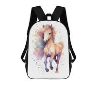 sinyumoney Impression 3D Watercolor Baby Horse Pony Sacs À Dos Scolaires Pour Enfants De 17 Pouces, Sacs À Livres Pour Garçons, Grand Sac À Dos De Voyage, Sacs À Dos De Jour