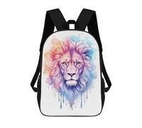 sinyumoney Impression 3D Watercolor Lion Painting Sacs À Dos Scolaires Pour Enfants De 17 Pouces, Sacs À Livres Pour Garçons, Grand Sac À Dos De Voyage, Sacs À Dos De Jour