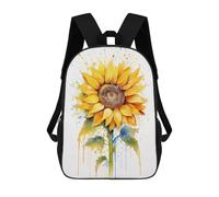 sinyumoney Impression 3D Watercolour Sunflower Sacs À Dos Scolaires Pour Enfants, Cartables Pour Garçons, Grand Sac À Dos De Voyage, Sacs À Dos De Jour 17inch