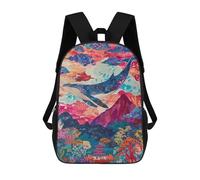 sinyumoney Impression 3D Whale Fantasy Landscape Art Print Sacs À Dos Scolaires Pour Enfants De 17 Pouces, Sacs À Livres Pour Garçons, Grand Sac À Dos De Voyage, Sacs À Dos De Jour