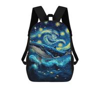 sinyumoney Impression 3D Whale in Starry Night Style Sacs À Dos Scolaires Pour Enfants, Cartables Pour Garçons, Grand Sac À Dos De Voyage, Sacs À Dos De Jour 17inch