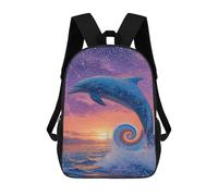 sinyumoney Impression 3D Whale-Tailed Sunset Ocean Wave Sacs À Dos Scolaires Pour Enfants De 17 Pouces, Sacs À Livres Pour Garçons, Grand Sac À Dos De Voyage, Sacs À Dos De Jour