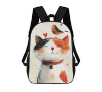 sinyumoney Impression 3D Whimsical Cat And Bird Art Sacs À Dos Scolaires Pour Enfants, Cartables Pour Garçons, Grand Sac À Dos De Voyage, Sacs À Dos De Jour 17inch
