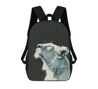 sinyumoney Impression 3D White Lion Portrait Sacs À Dos Scolaires Pour Enfants, Cartables Pour Garçons, Grand Sac À Dos De Voyage, Sacs À Dos De Jour 17inch